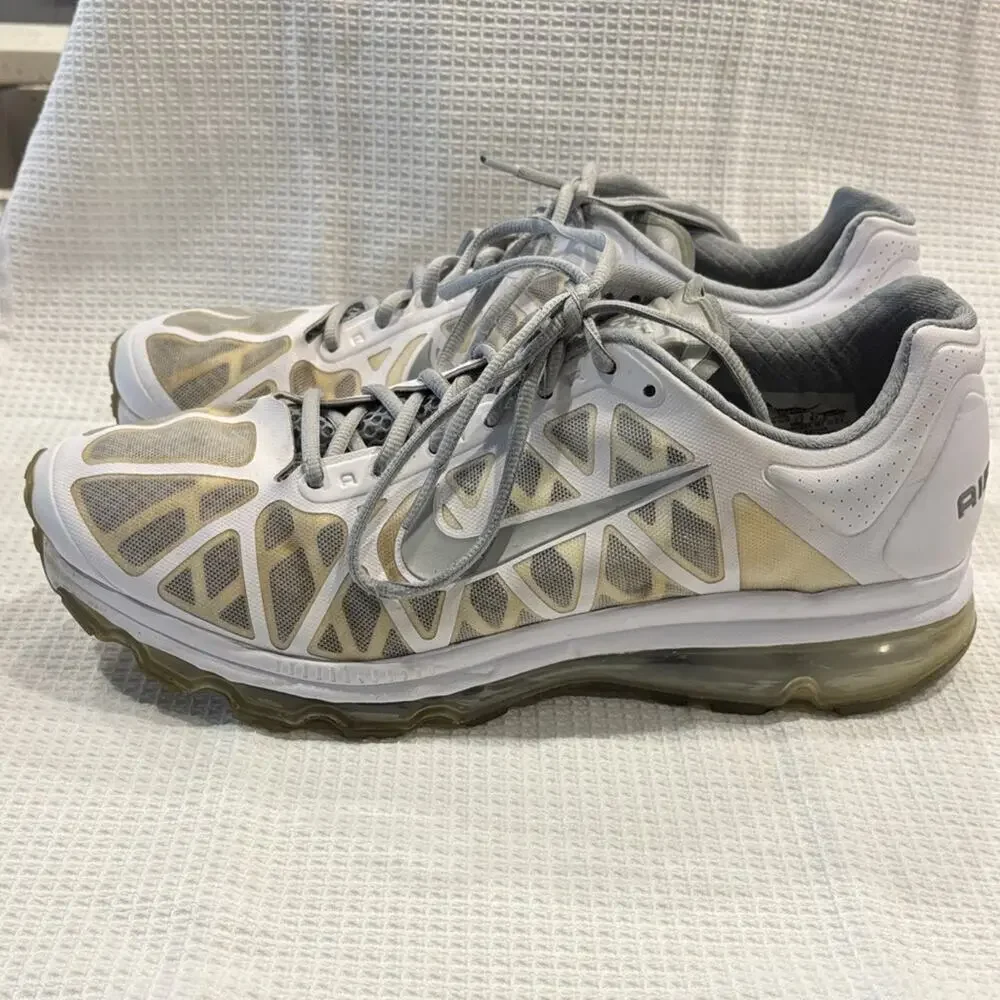 Nike Air Max 2014 Men's White Gray Running Shoes Sneakers Sz 13 428969-110 EUC